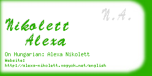 nikolett alexa business card